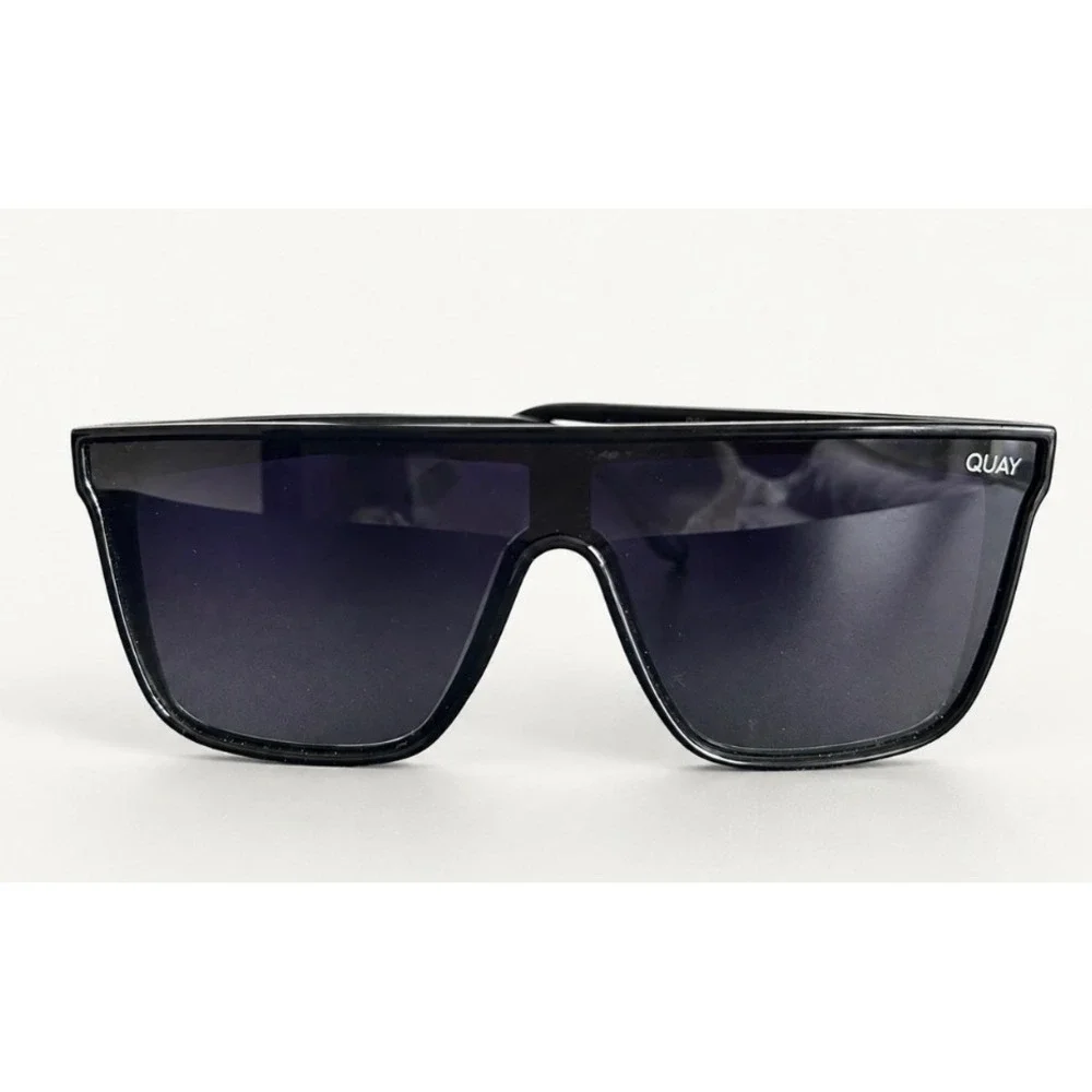 Quay Nightfall Polarized Shield Sunglasses Black Oversized summer  141 1212